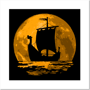 Viking Moon Ship Posters and Art